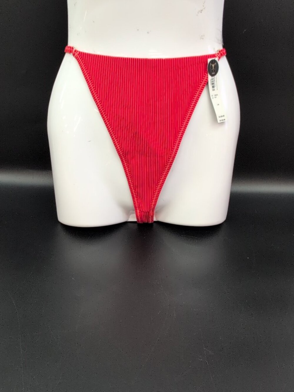 Victoria's Secret Swim Ribbed String Thong Bikni Bottom Large Red